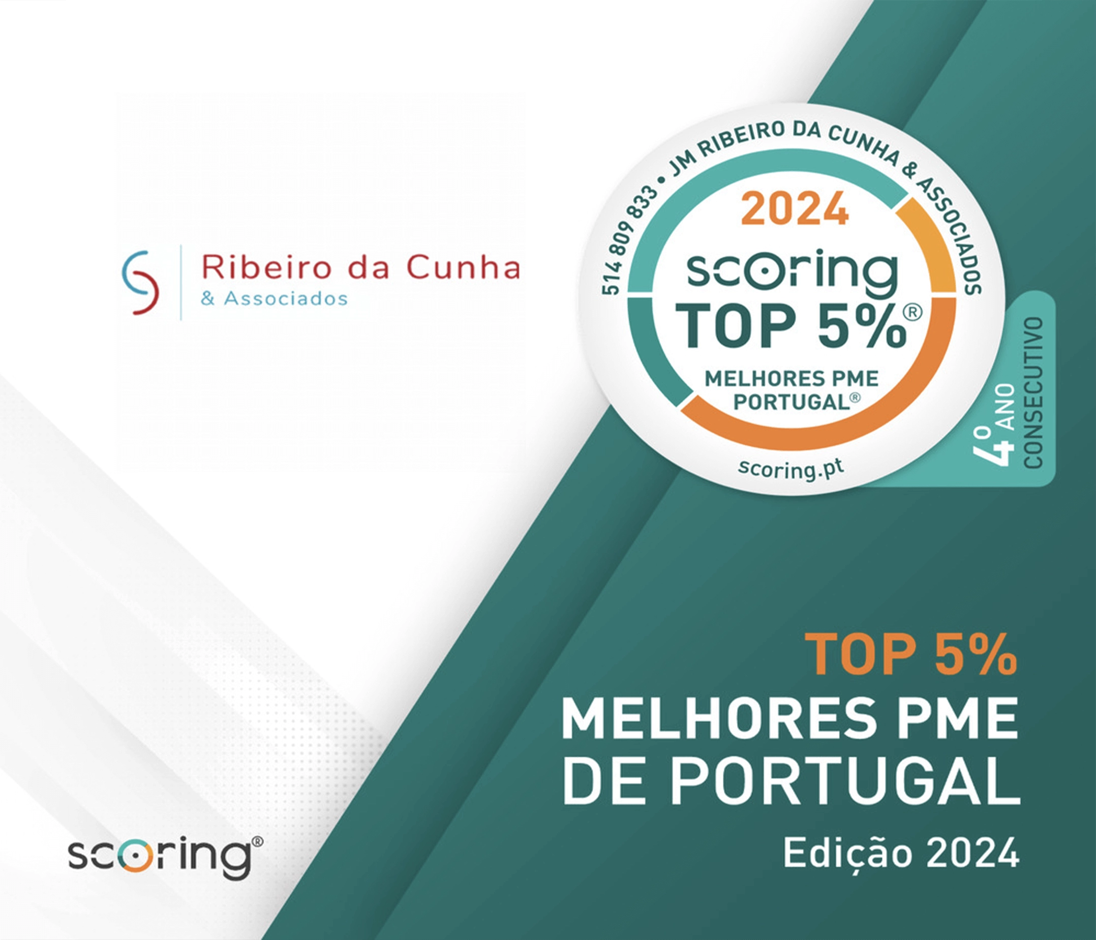 sroc-sociedade-de-revisores-e-auditores-ribeiro-da-cunha-associados-artigo-premio_top_5_2024 JM Ribeiro da Cunha & Associados distinguida Top Scoring 5%